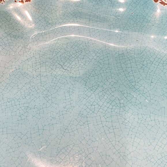 IL Mulino New York Rustic Large Serving Tray Platter Turquoise Aqua - Picture 2 of 5